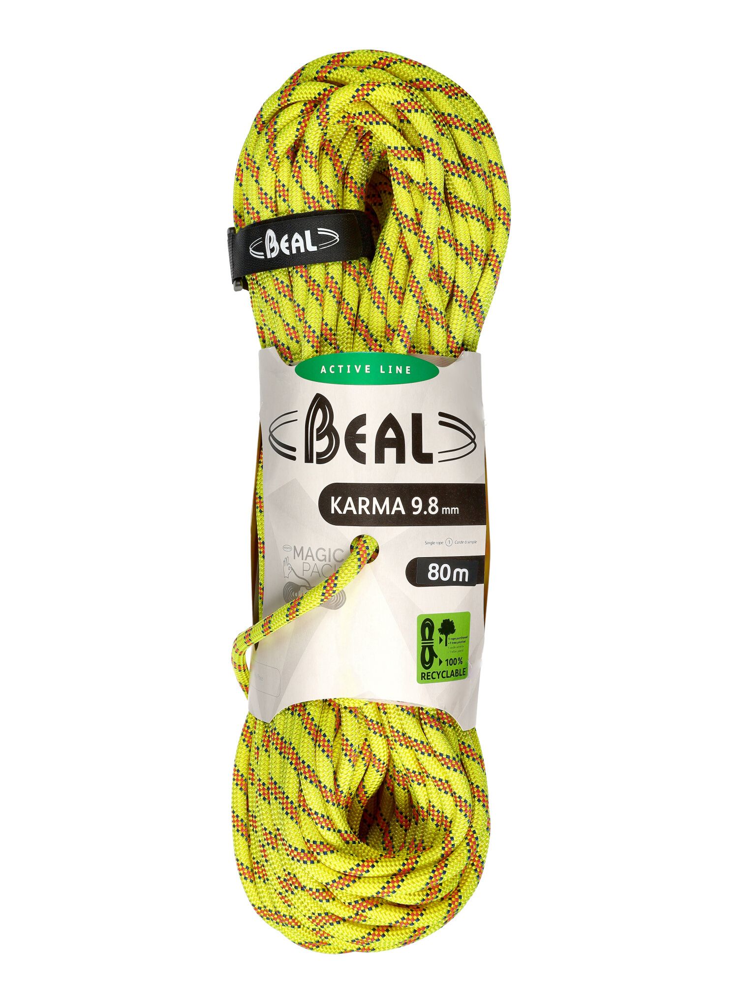 Dynamické lano Beal Karma 9,8 mm 80 m – žluté