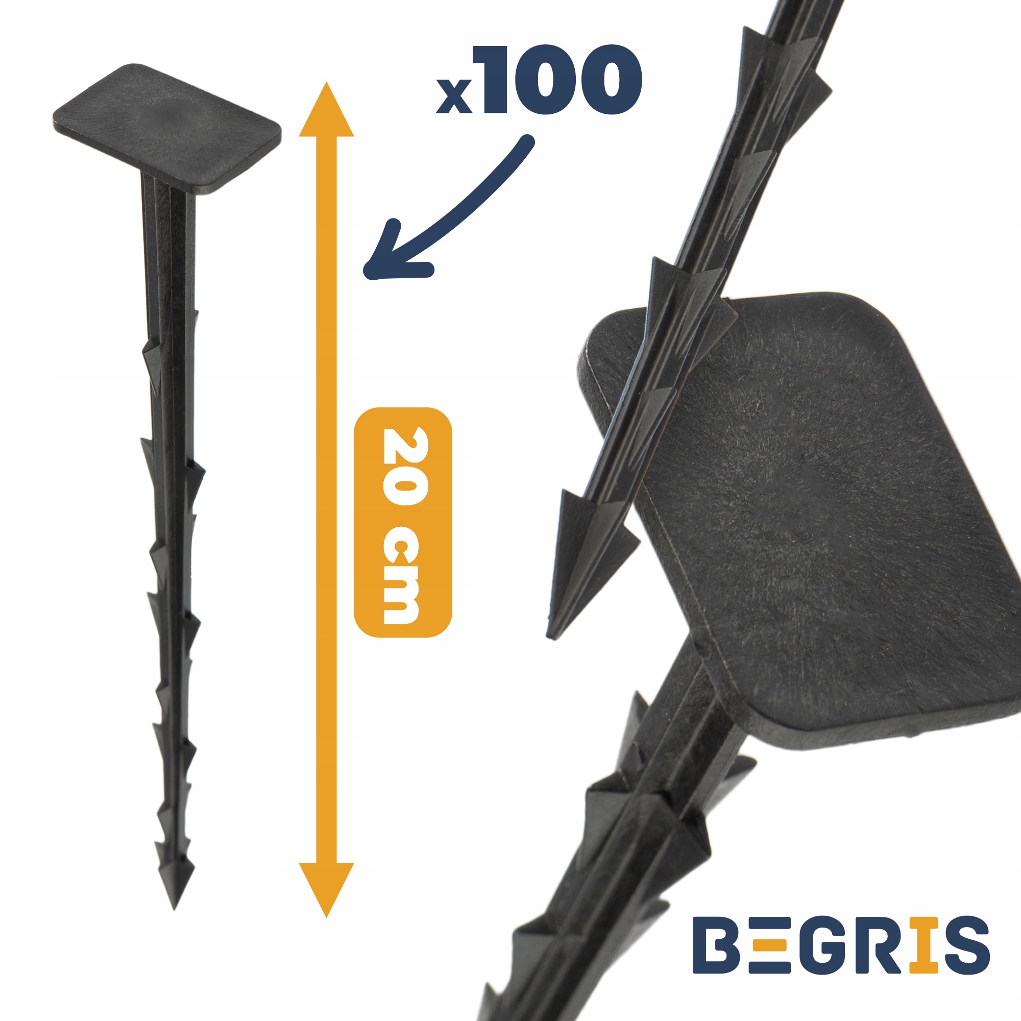 SZPILKI KOŁKI DO AGROTKANINY 20 CM AGROWŁÓKNINY 100 SZT EAN (GTIN) 5905954524228