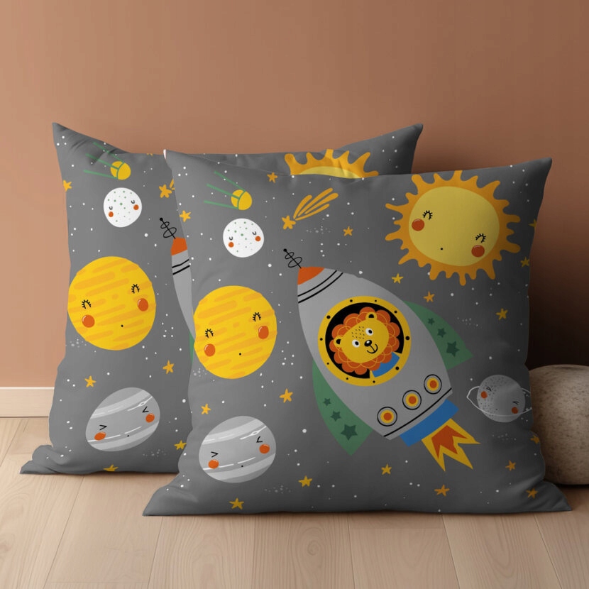 POSZEWKA DZIECIĘCA NA PODUSZKĘ JASIEK SZARA 40x40 psba0018b RAKIETA Kod producenta PSBA 18 B