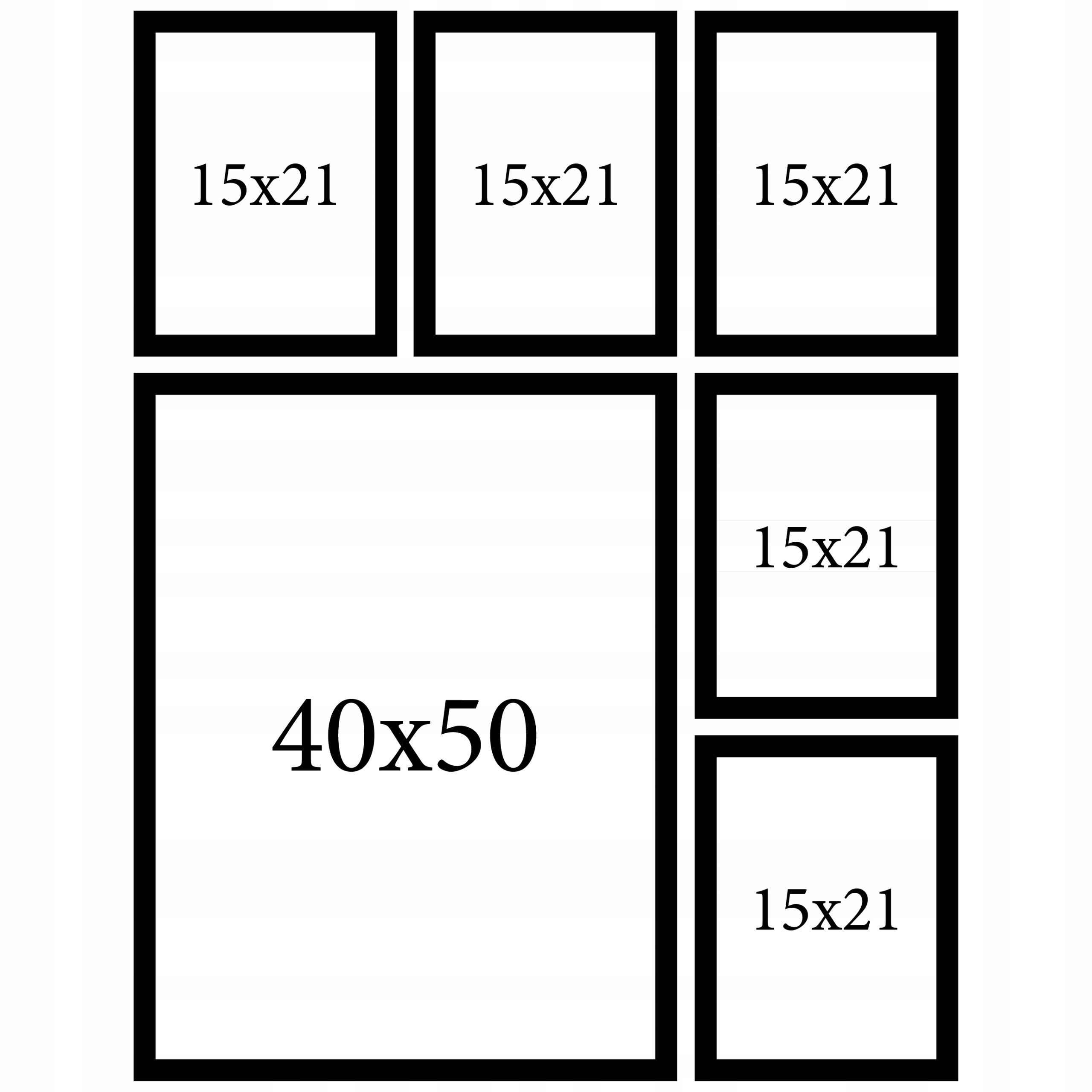 Sada fotorámečků plakáty 6 Ks multirám rámečky Černé 40x50, 15x21