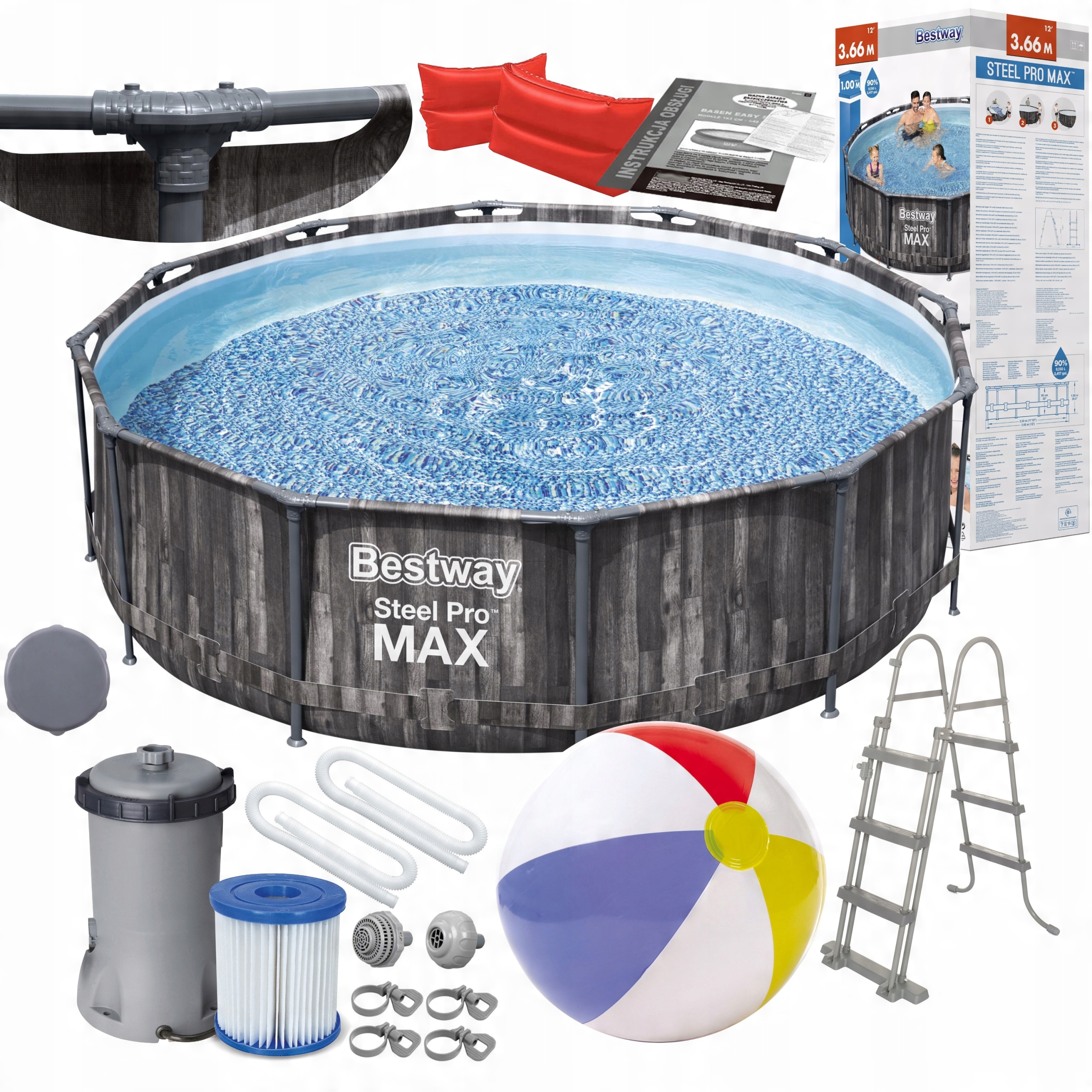

Bestway 5614X 9w1 Basen Stelażowy 366x100 cm