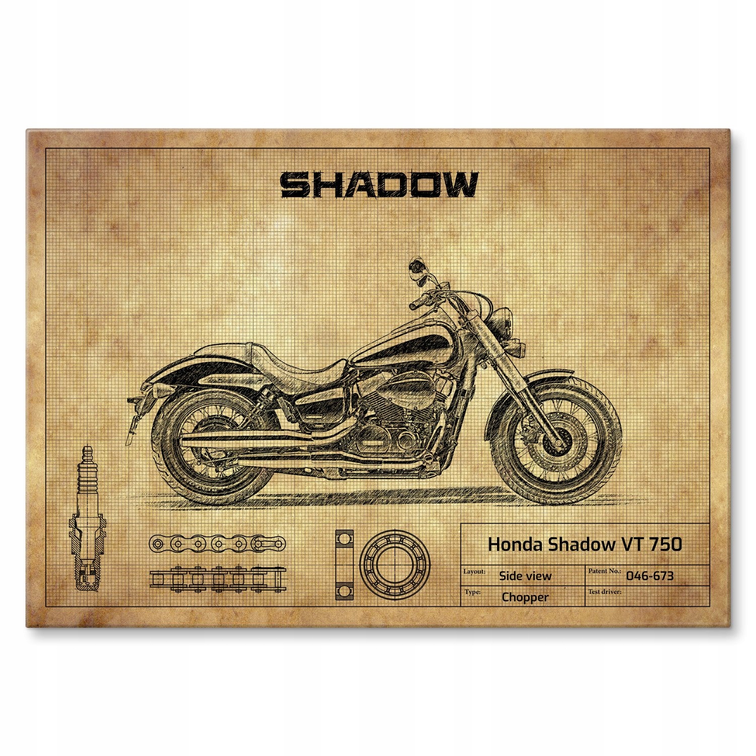 Kovový plakát Honda Shadow Vt 750 Dárek 30 x 42 cm