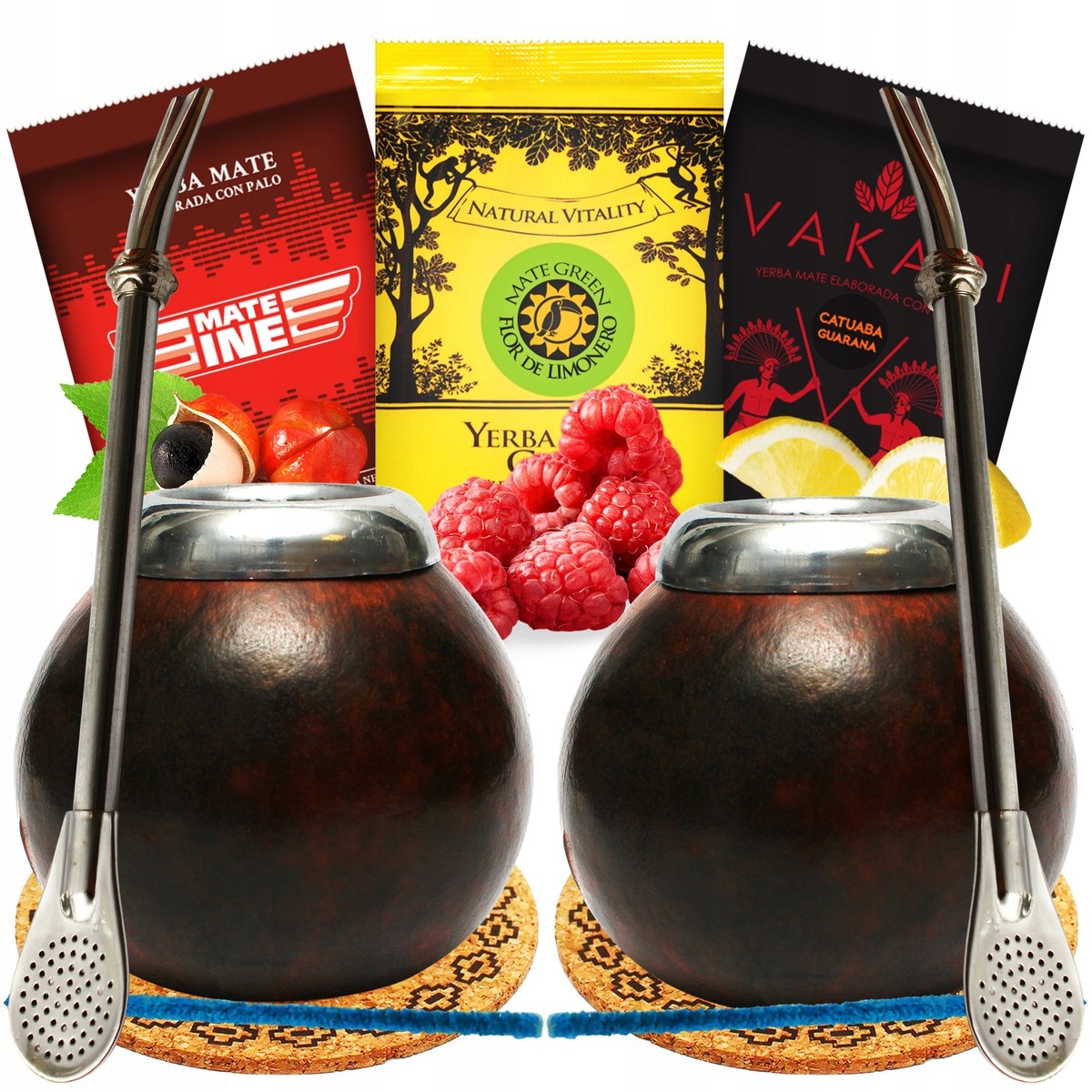 Argentinská sada Yerba Mate Green Pravá Tykev bombilla Pro Dva