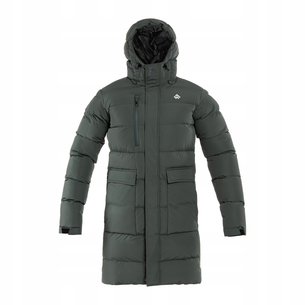 Zimní bunda péřová bunda s kapucí Alpinus Trolltunga Olivová 3XL