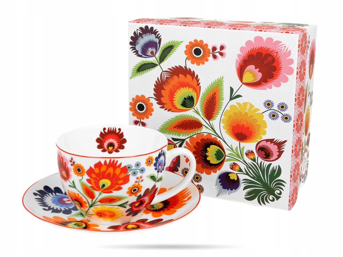 

Filiżanka ze spodkiem 270 ml porcelana Łowicz Duo