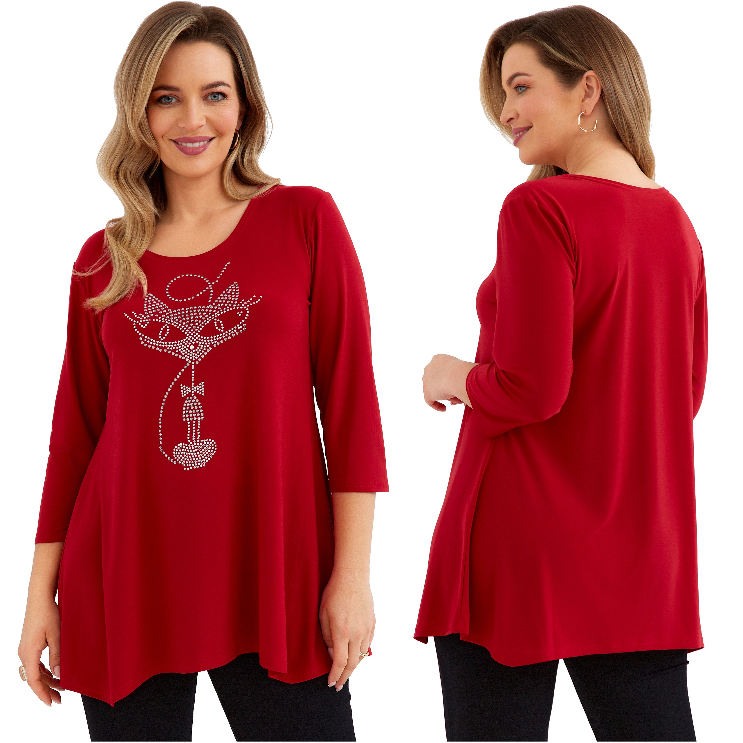 Dámská tunika Velké velikosti Volná Dlouhá Plus Size Polský Výrobce Mikina