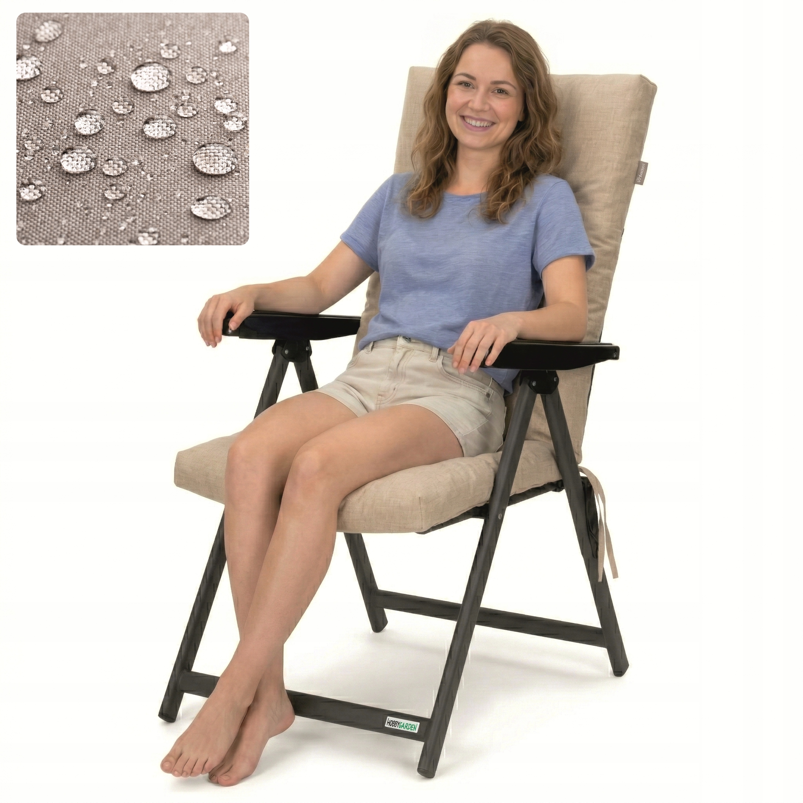 Zahradní Křeslo S Voděodolnou Poduškou Lehátko Turistické skládací křeslo