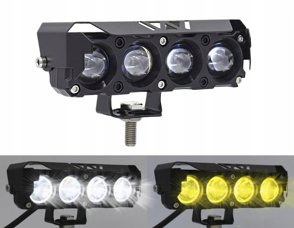 Halogen 2w1 Led Motocyklowy Quad Led Lampy Reflektor Żółto-Białe