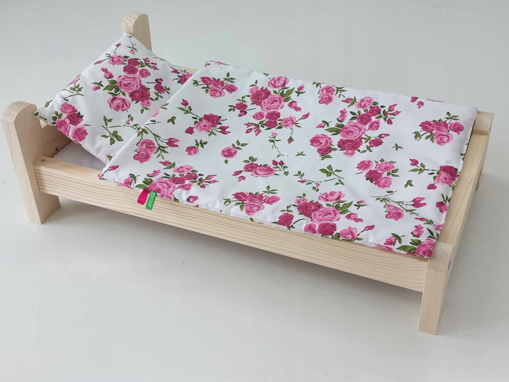 ŁÓŻKO DLA LALEK. ŁÓŻECZKO Z POŚCIELĄ BAWEŁNIANĄ