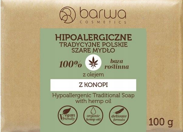 

Barwa Szare Polskie Mydło Tradycyjne 100gr Konopie