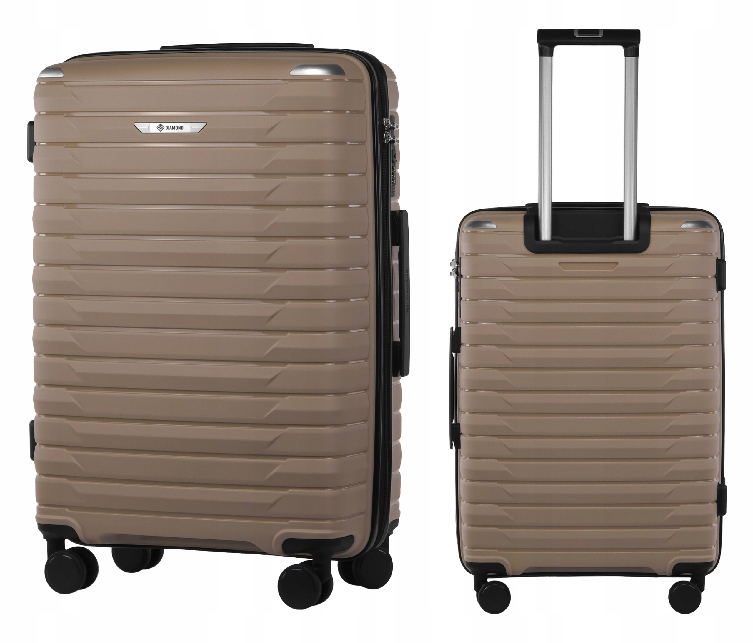 Střední Cestovní Kufr Z Polypropylenu, Zavazadlo Diamond Béžové, Velikost 24" P420