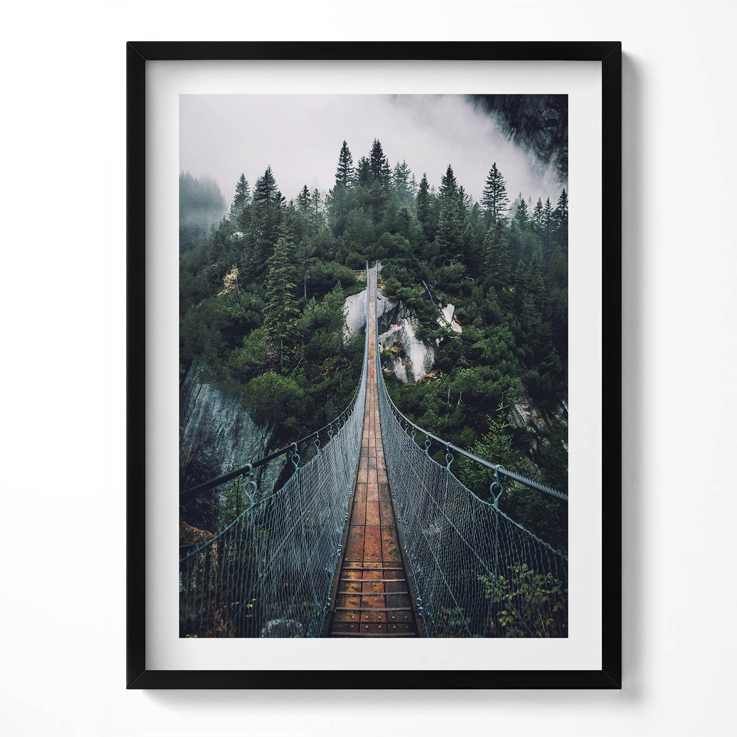 Dekorativní nástěnný obraz do obývacího pokoje kuchyně Most visící nad lesem 60x80 cm