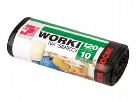 

Bratek, Worki na śmieci, mocne, 120l, 10 sztuk