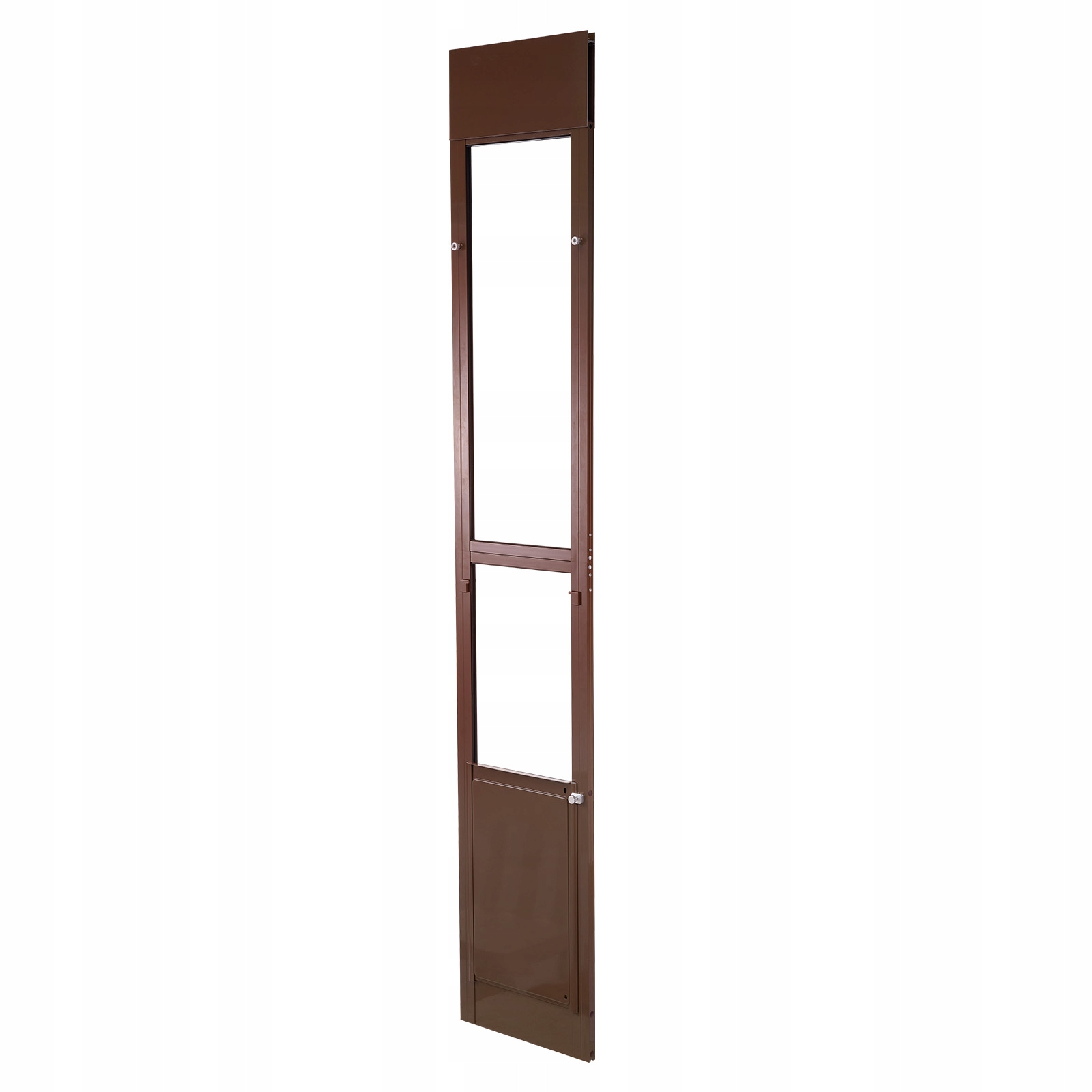 Dveře pro zvířata 204x36CM Velikost L Rám ze slitiny hliníku Hnědá barva