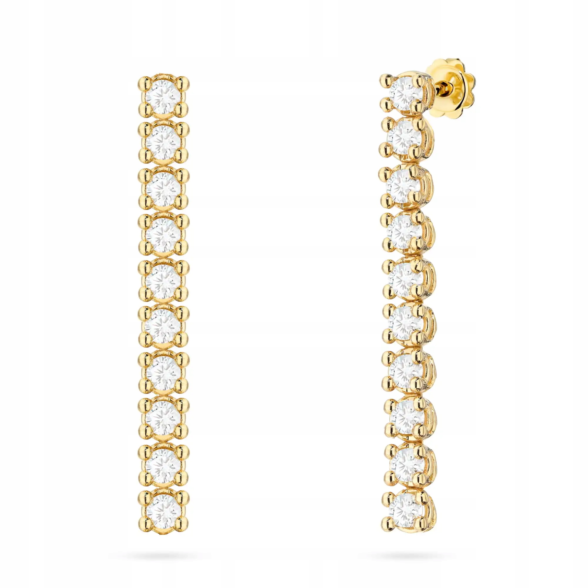 Náušnice zlaté 585 s laboratorními diamanty jsou módní a efektní jako dárek