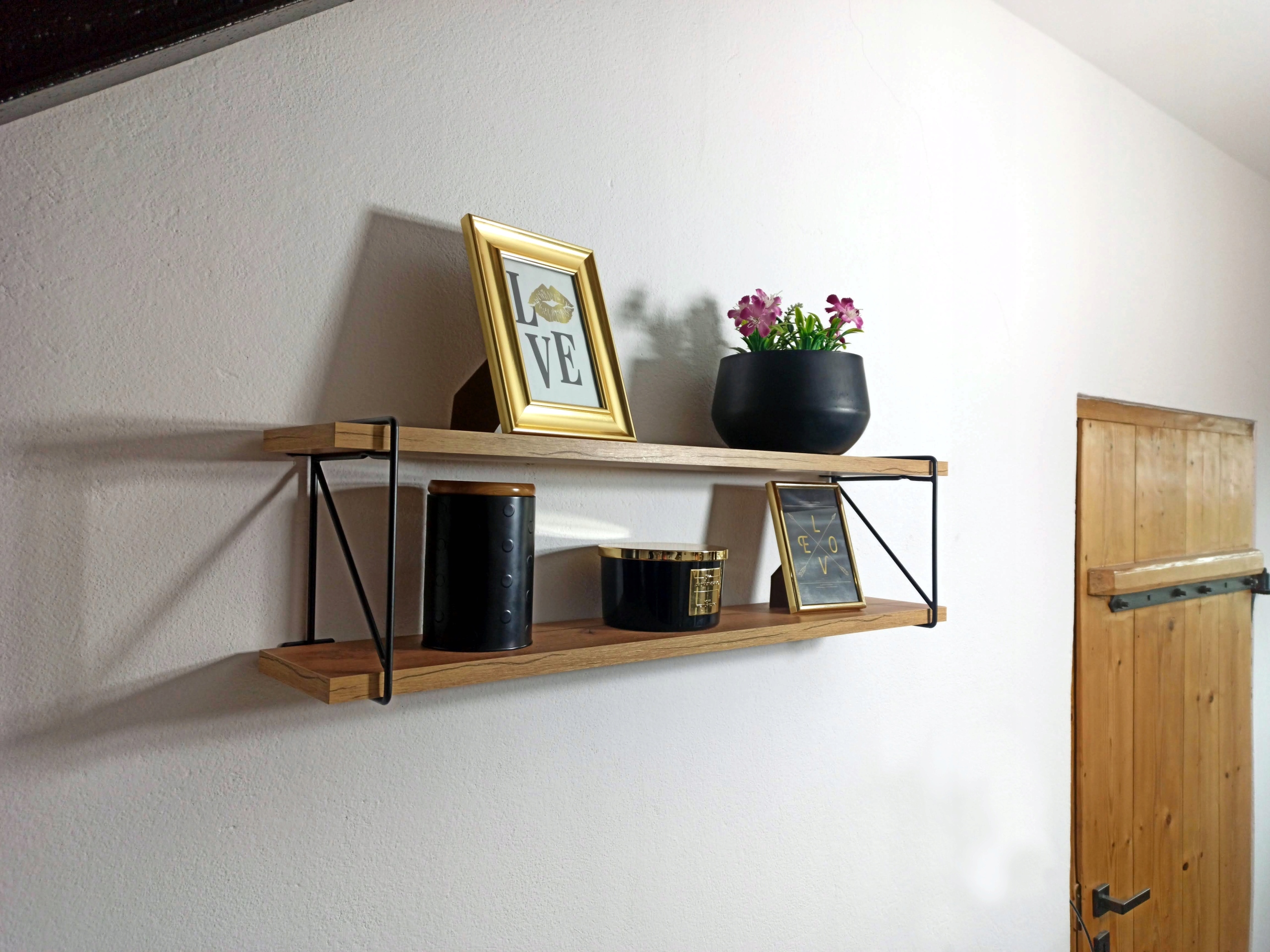 PÓŁKA ŚCIENNA WISZĄCA LOFT - INDUSTRIALNA 80 cm Szerokość mebla 80 cm