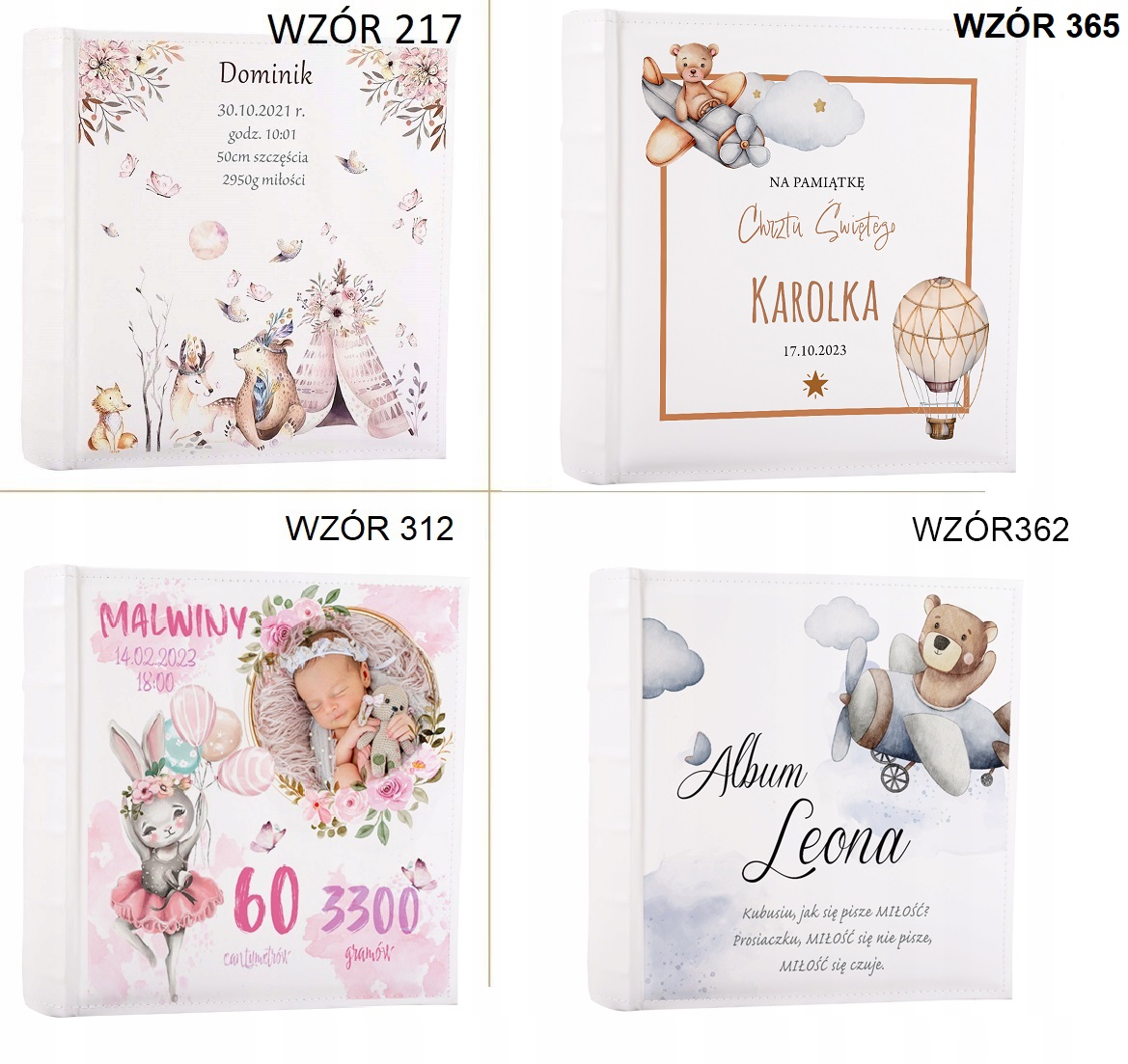 ALBUM DZIECIĘCY NA 300 ZDJ IMIĘ DZIECKA PREZENT Model KD46300/2WHITE