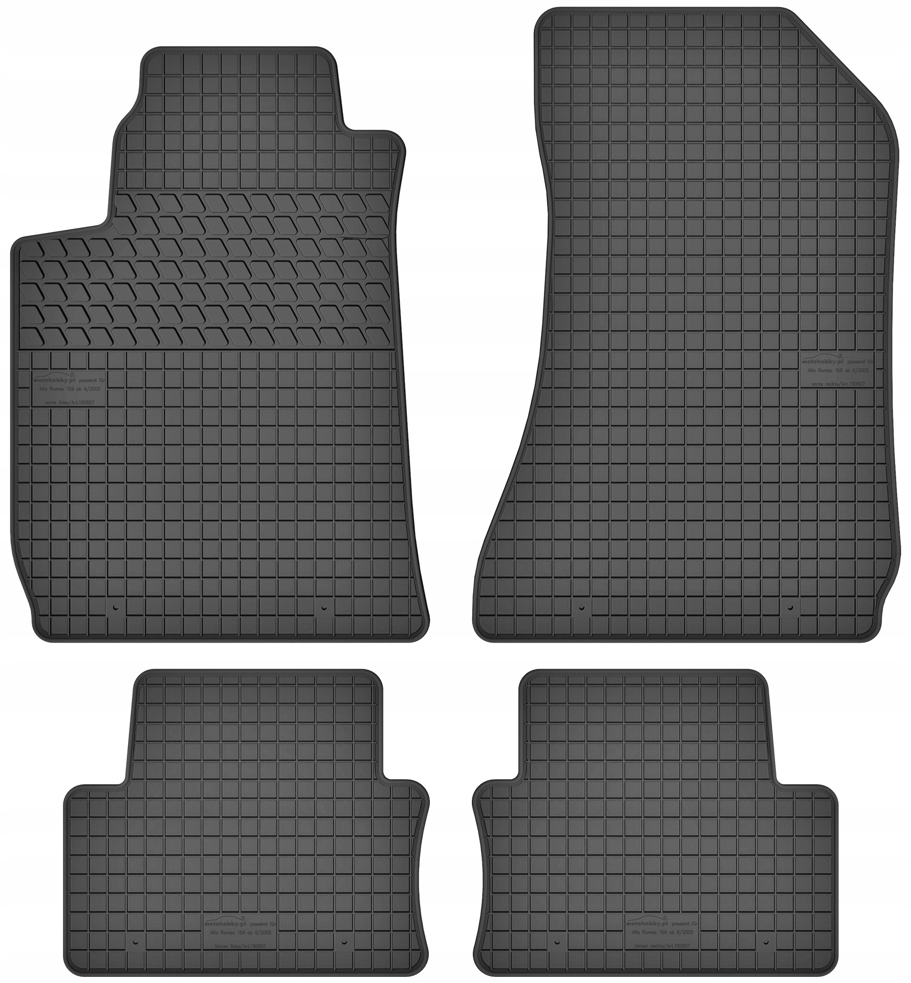 Dywaniki gumowe MotoHobby do Alfa Romeo 159 2004-2011 sedan komplet 4 szt.