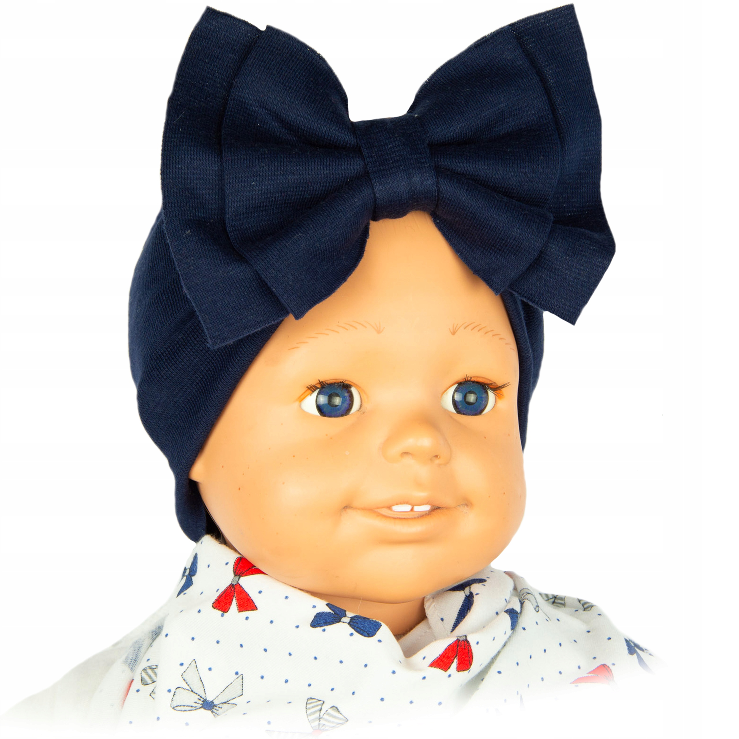 

Szeroka Opaska Z Kokardą granat 46-50 zakrywa uszy