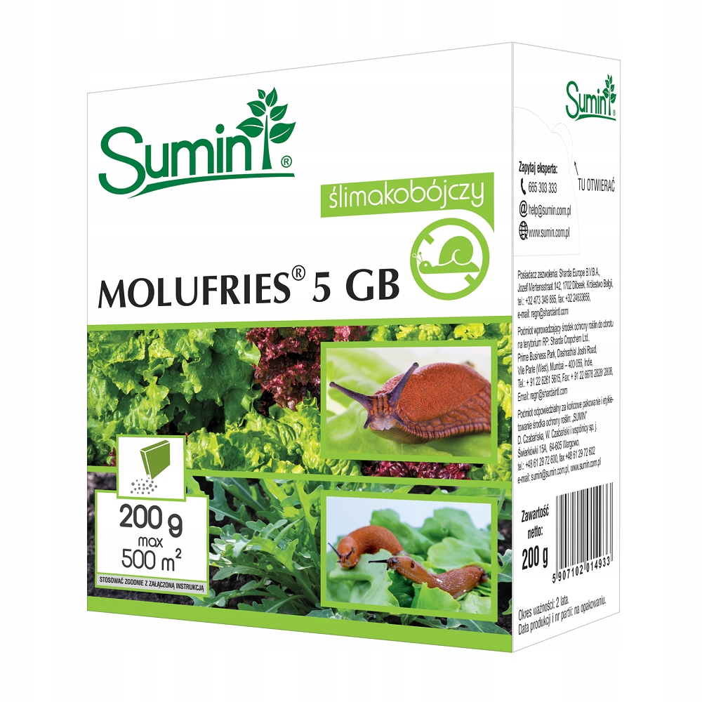 

Molufries 5 Gb na ślimaki w ogrodzie 200 g Sumin