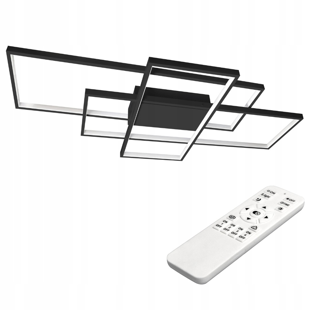 Stropná lampa Luster Stropné Svietidlo 126 W, stmievateľná 3000-6500K Diaľkový Ovládač, čierna