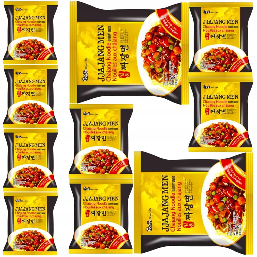 Levně 10 x Bleskové těstoviny s omáčkou z černých fazolí Jjajang Men 200 g Paldo