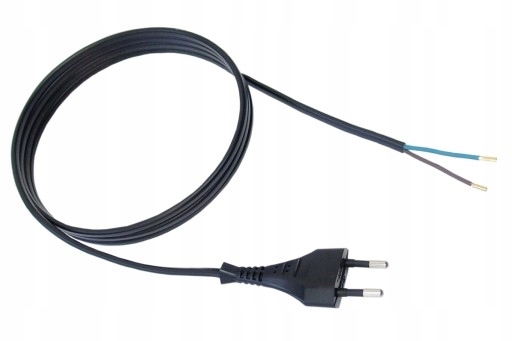 

Kabel Przewód Zasilający Z Wtyczką 2x0.75MM 2.5M