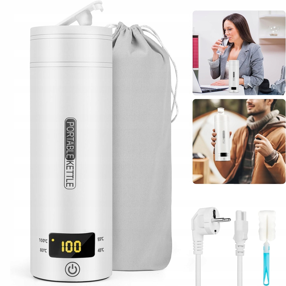 Turistická Mini Rychlovarná Konvice Thermal Mug 450 ML Malá Cestovní 300 W