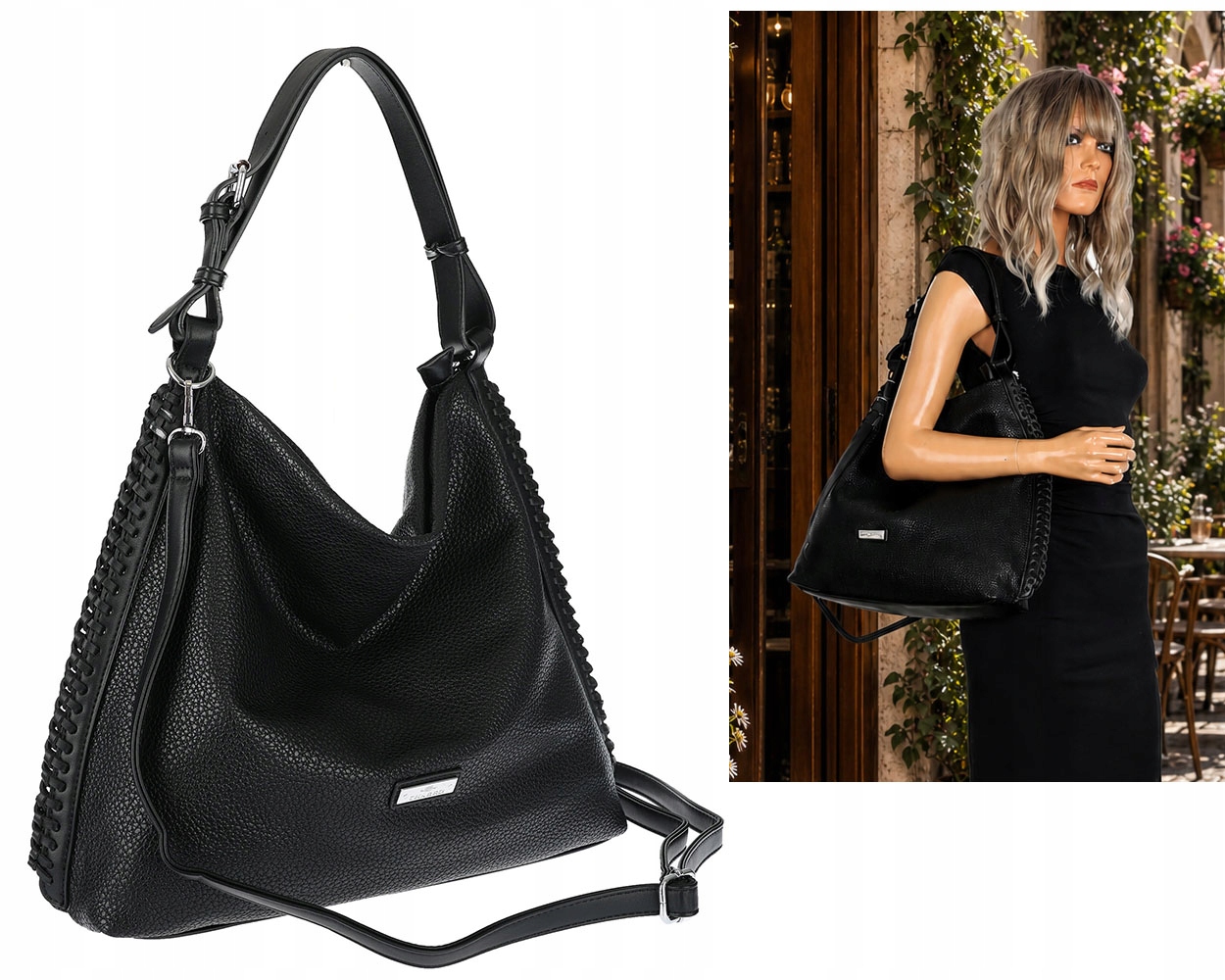 Dámská kabelka Přes Rameno Taška Shopper Módní taška přes rameno CH6817 Černá