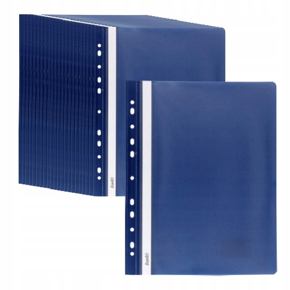 

25x Skoroszyt Wpinany Miękki Zawieszany Granatowy