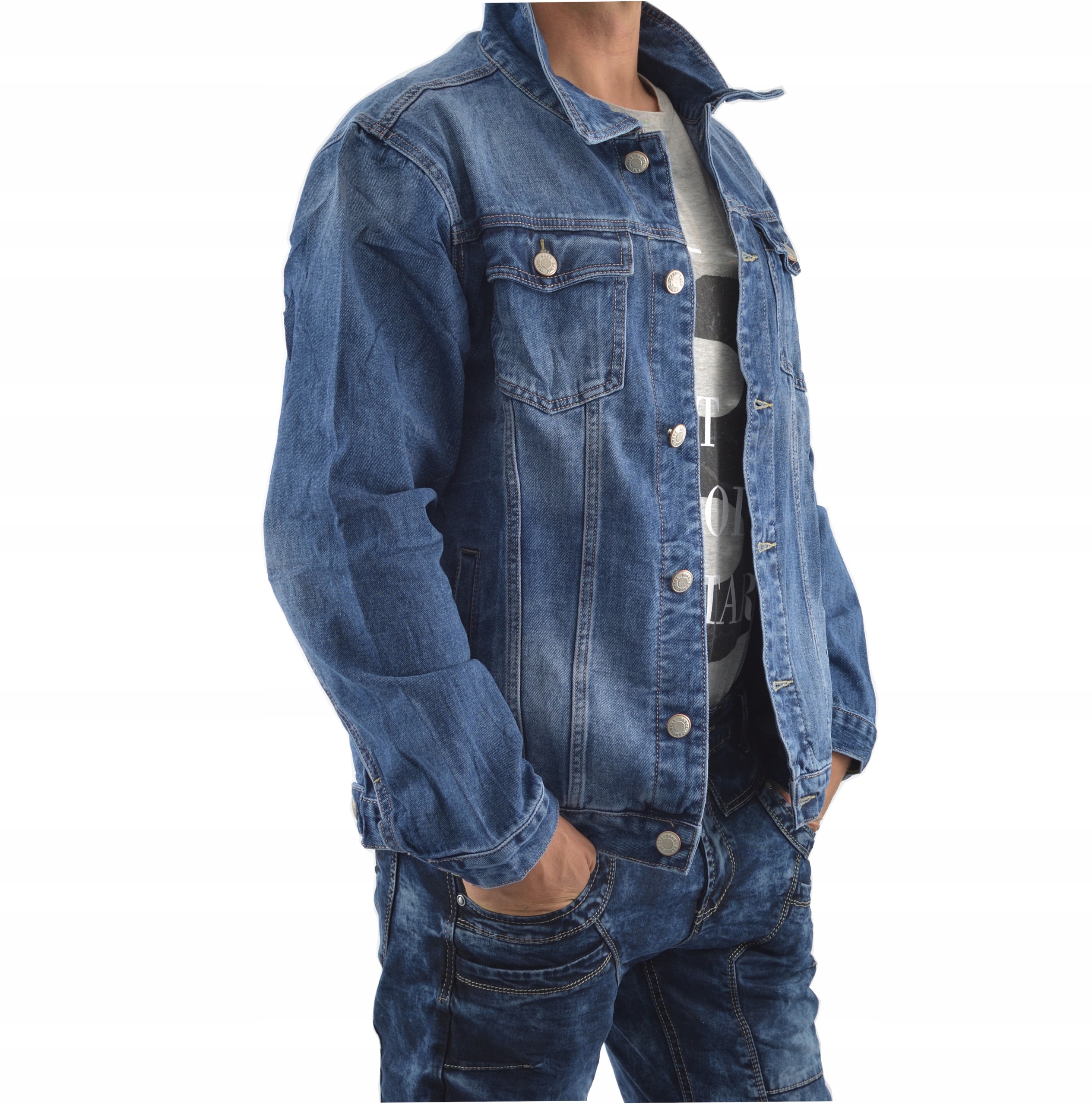 JEANSOWA KATANA SAROL NIEBIESKA WYCIERANA 2XL