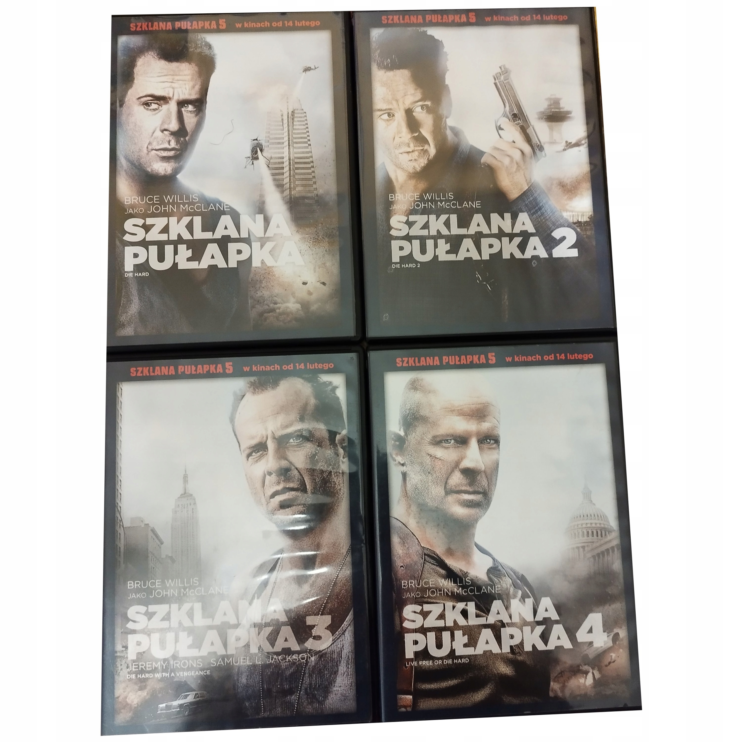 Film Szklana pułapka 1-4 CZTERY CZĘŚCI NOWE 4 X DVD