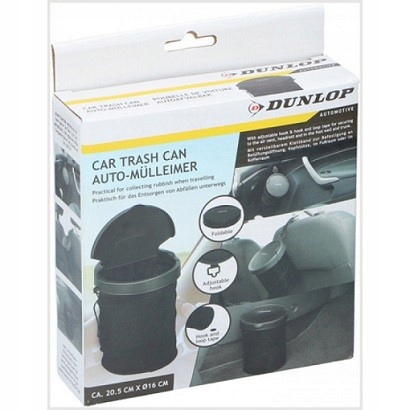 

Kosz Na Śmieci Samochodowy Dunlop 16x20,5cm Czarny