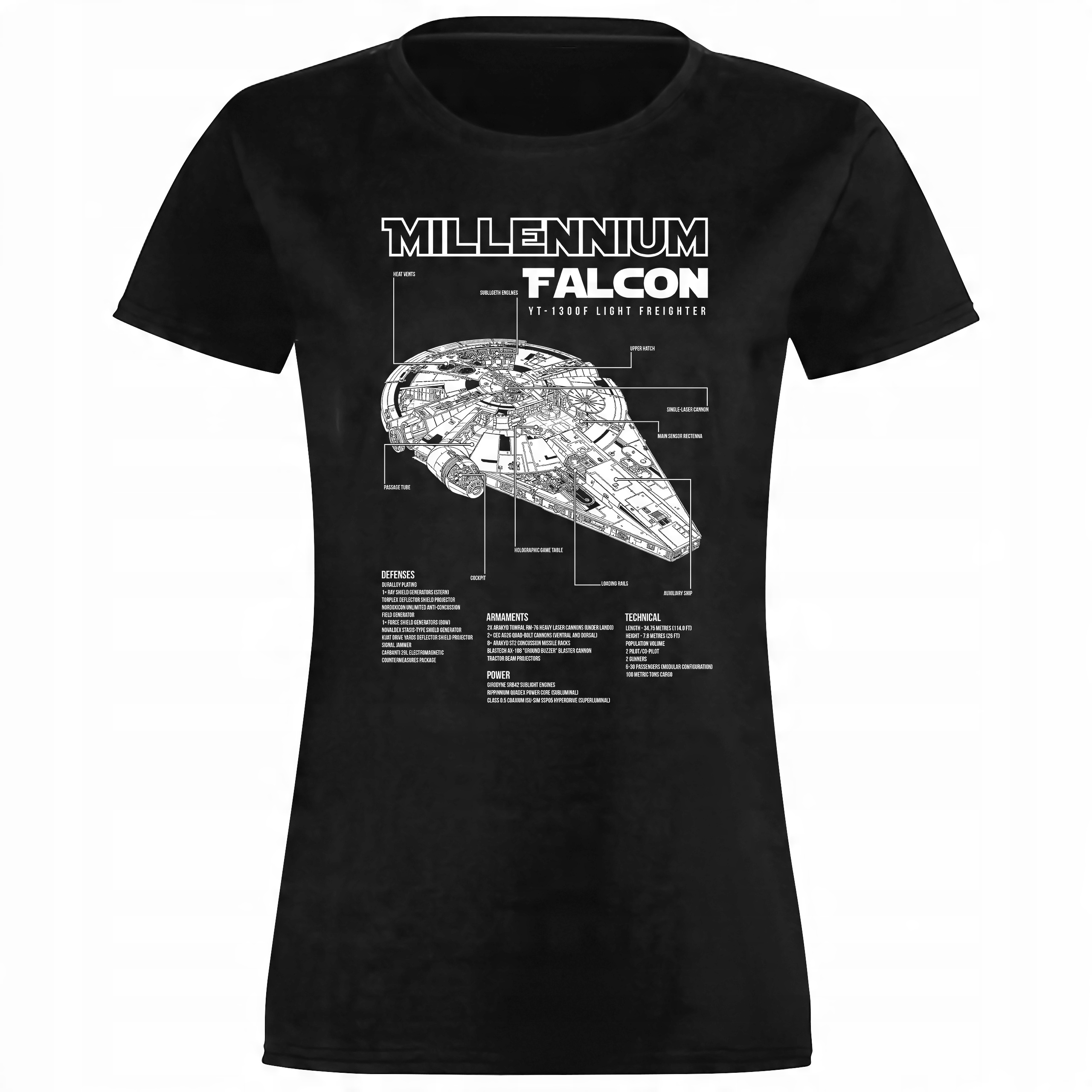 

Damski T-shirt Star Wars Millenium Falcon Sokół M