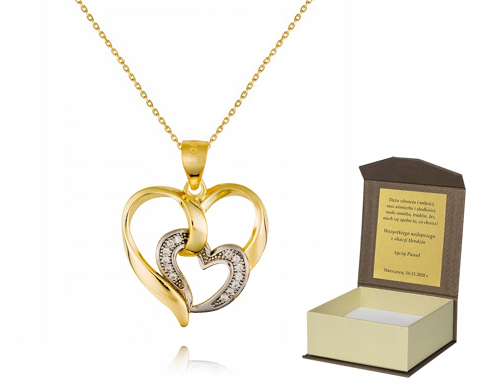 Zlatý řetízek pozlacený 40 cm Srdce věnování A4H2
