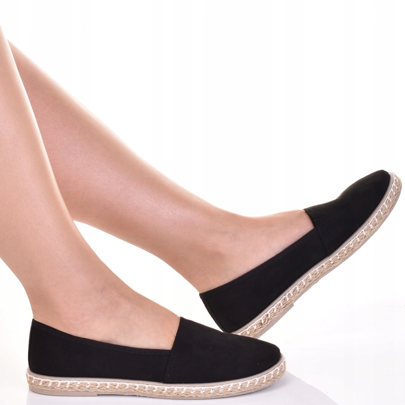ESPADRYLE DAMSKIE ELEGANCKIE TENISÓWKI ZAMSZOWE KLASYCZNE PŁASKIE Oryginalne opakowanie producenta pudełko