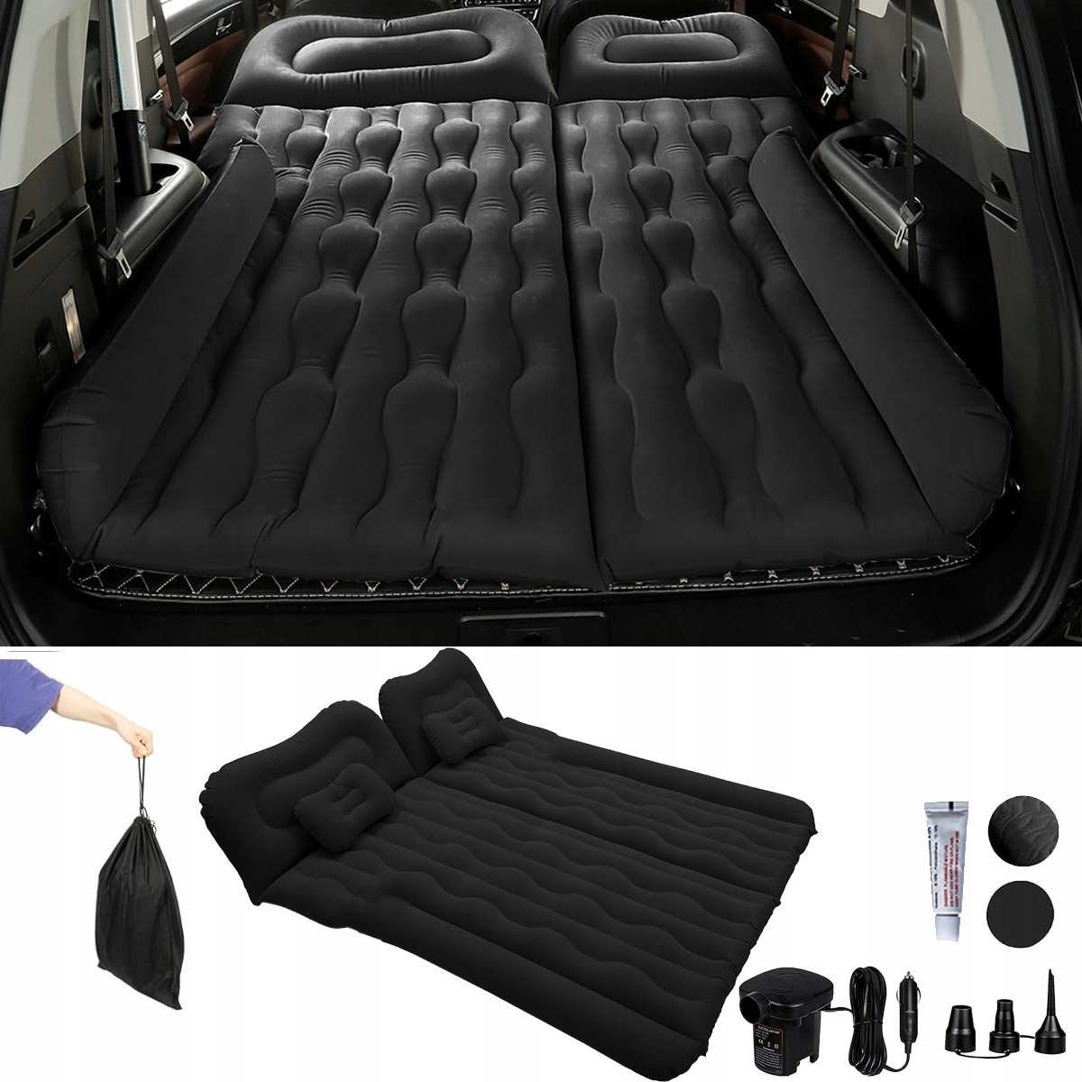 Dmuchany Materac Łóżko Do Samochodu Do Spania Pompka Duży Zestaw Suv Auta