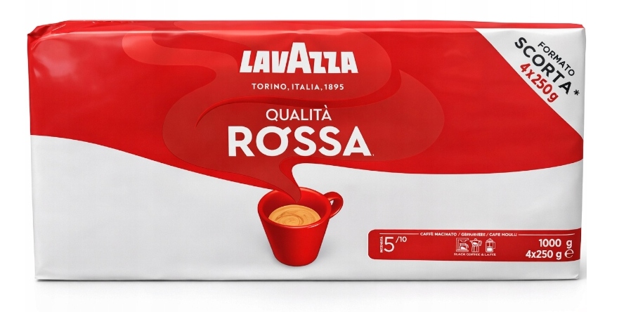 Lavazza Qualità Rossa kawa mielona 4 × 250 g zestaw 1 kg