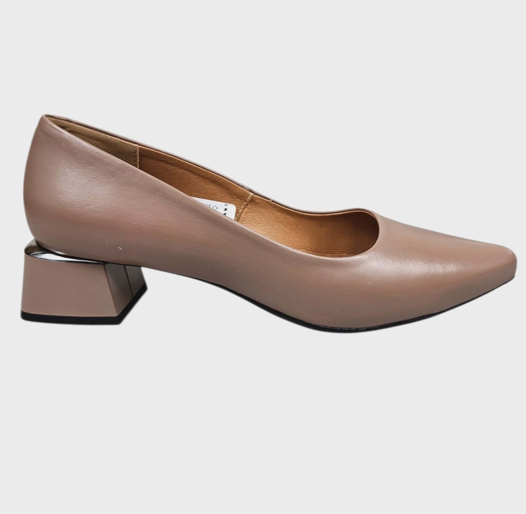 Dámské Kožené Pohodlné Lodičky Nízký Podpatek Galant 4096 Béžové vel. 37