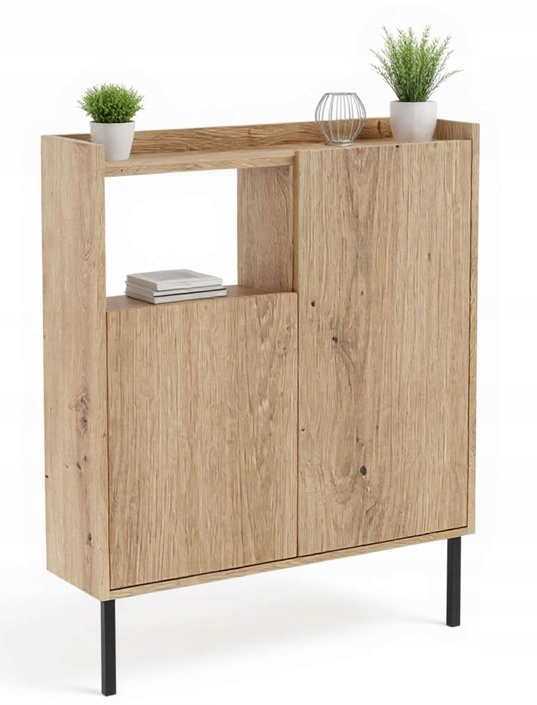 Konzola Nuvia 70 Plate Dub Artisan do chodby 98x70x20 cm, kovové nohy