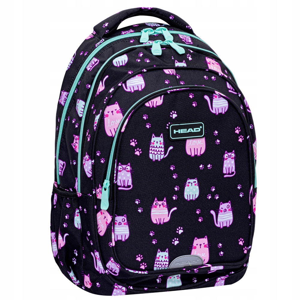 PLECAK TORNISTER SZKOLNY CZARNY KOTKI DLA DZIEWCZYNKI Marka Head