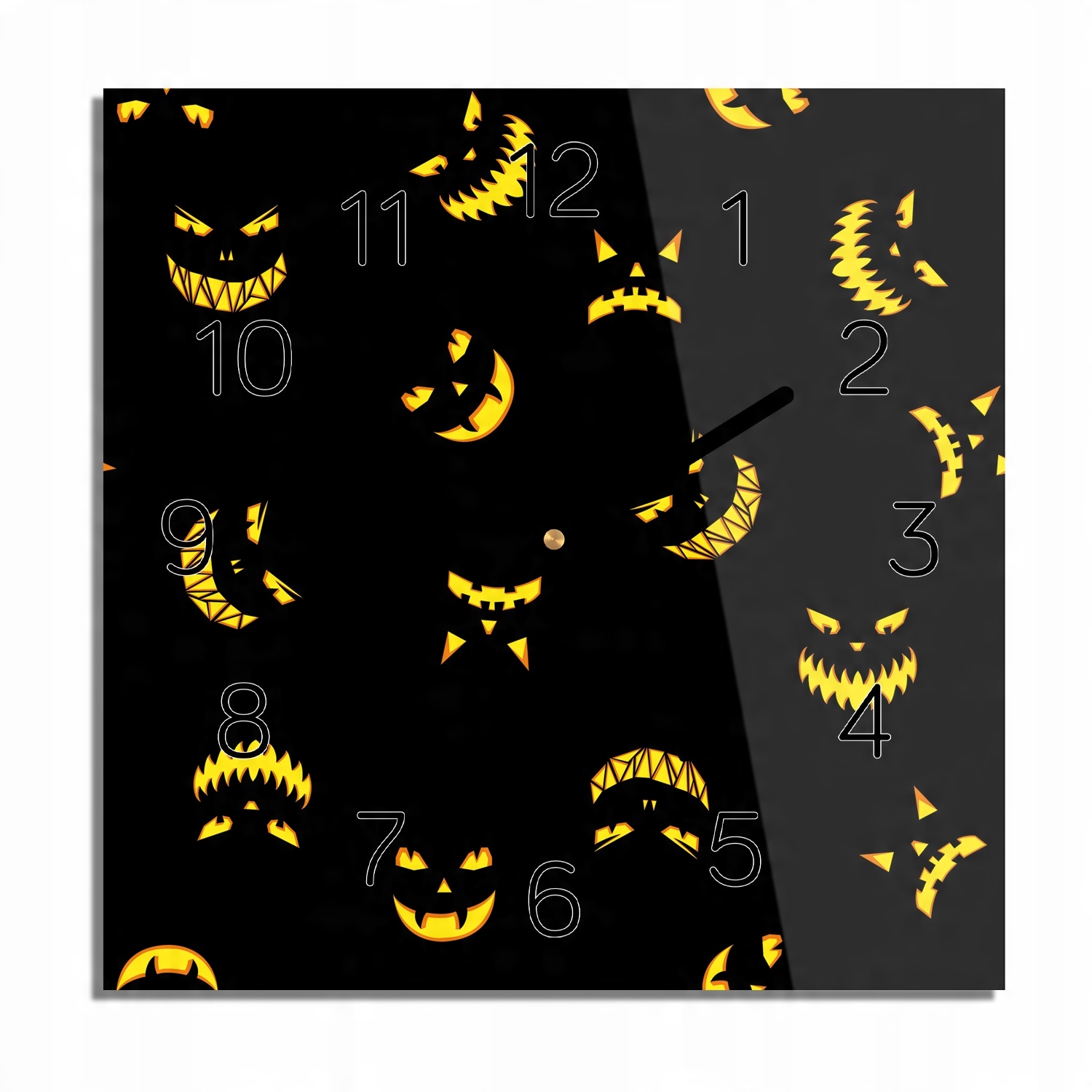 

Oczy usta halloween zegar szklany do salonu 30x30