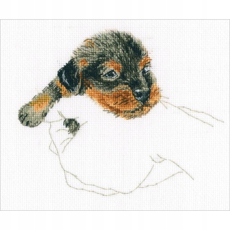 Vyšívací sada Na dlani jezevčík