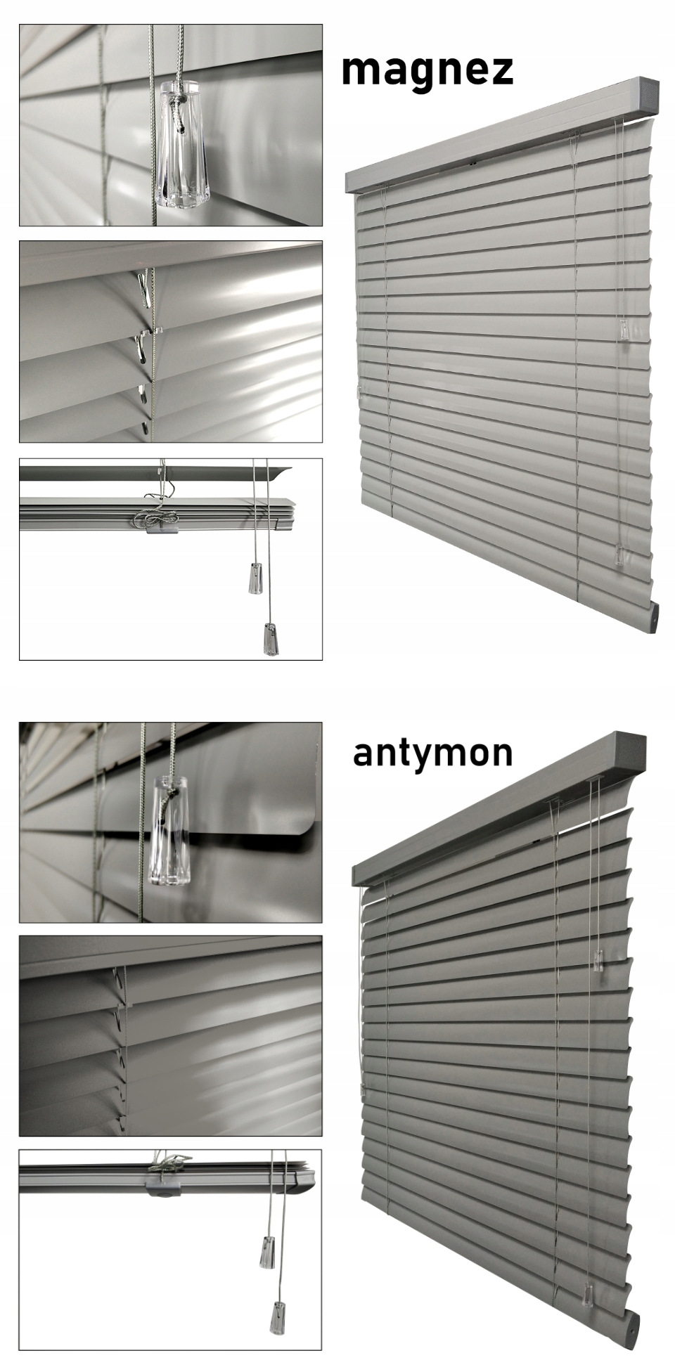 Żaluzje Aluminiowe na wymiar CLICKY Loft 50mm 120x180 cm Typ poziome