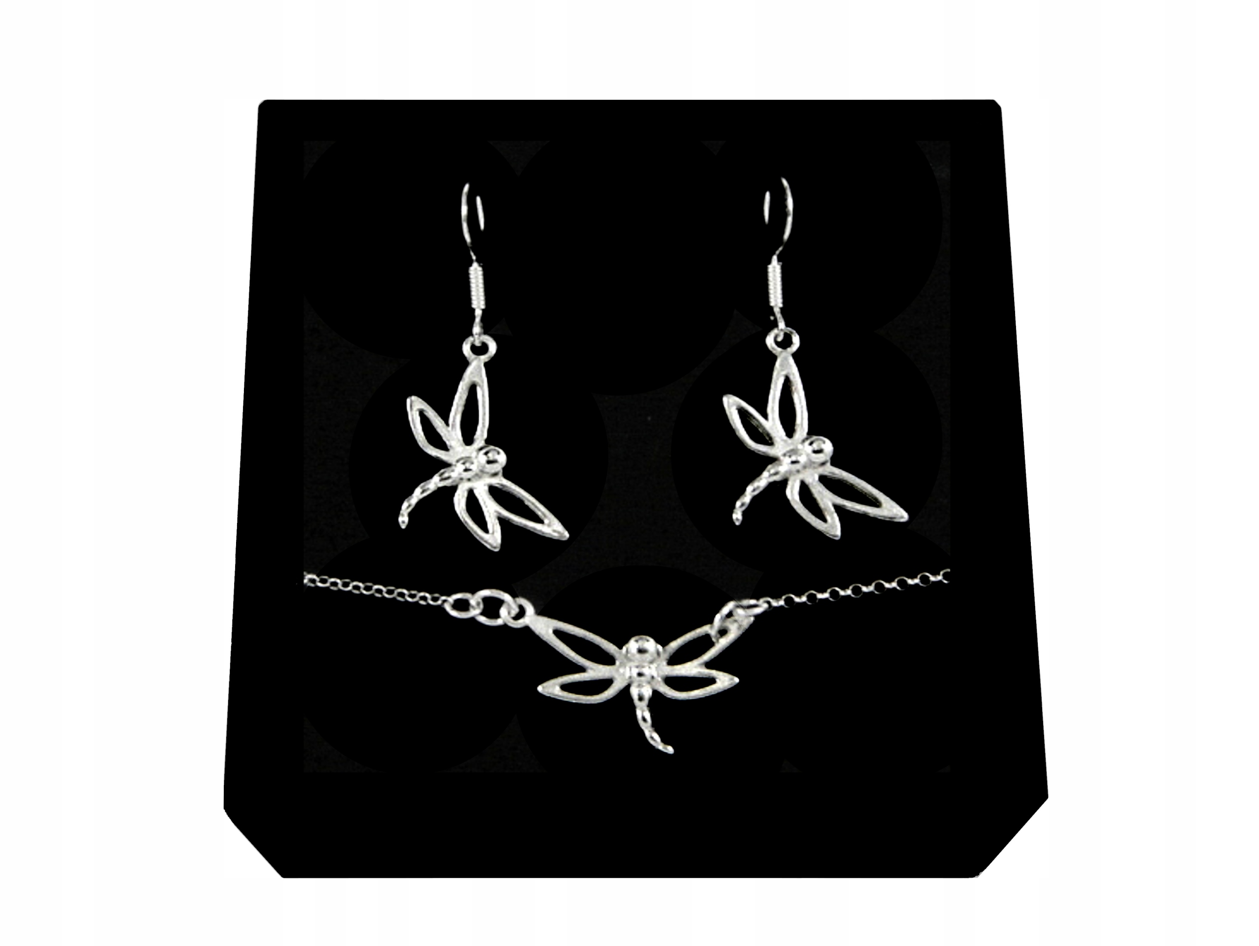 

Śliczny Srebrny Komplet Ważka srebro 925