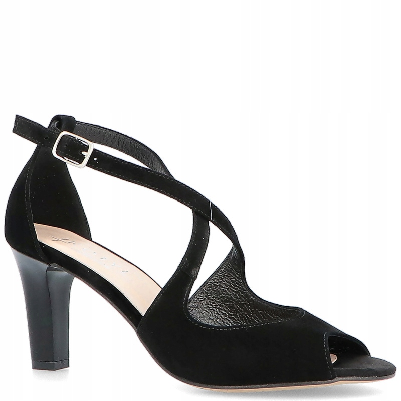 Taneční sandálky z kůže Kotyl 4325 Černé 41