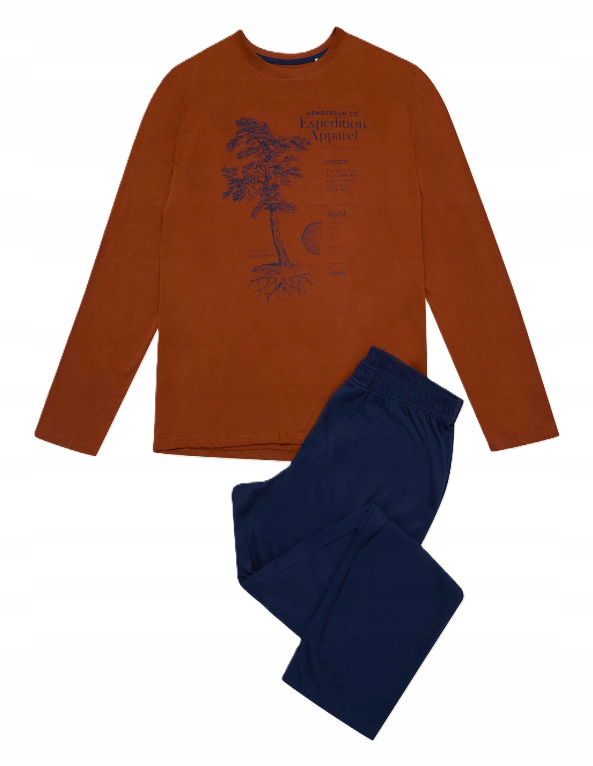 Pánské pyžamo Henderson Jerry, dlouhý rukáv a kalhoty, 100% bavlna vel L