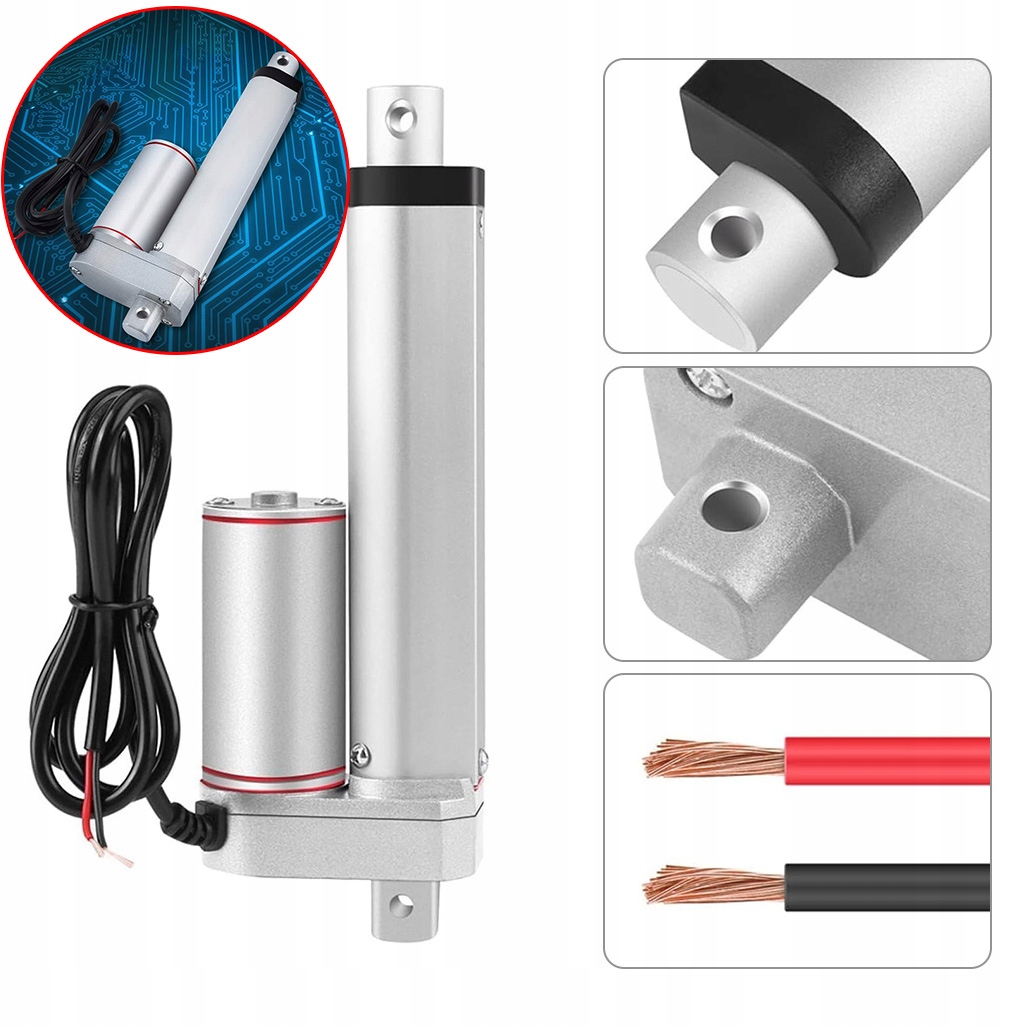Elektrický Lineární Pohon DC 12V 1000N Zdvih 100 MM Vodotěsný Do Auta