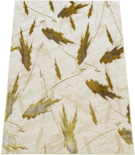 Koberec 200x290 Béžový So Zlatom Moderný Do Obývačky Mäkký Módny
