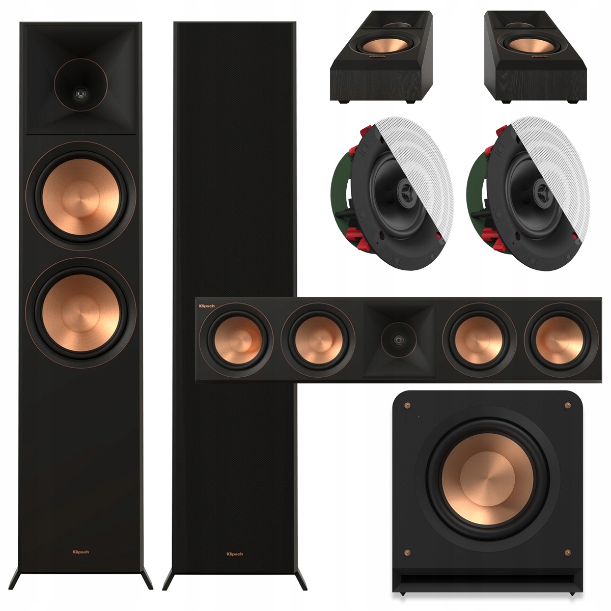 Klipsch RP-8000F II + CS-18C + RP-504C + 500SA + RP-1200SW ZESTAW KINA 7.1